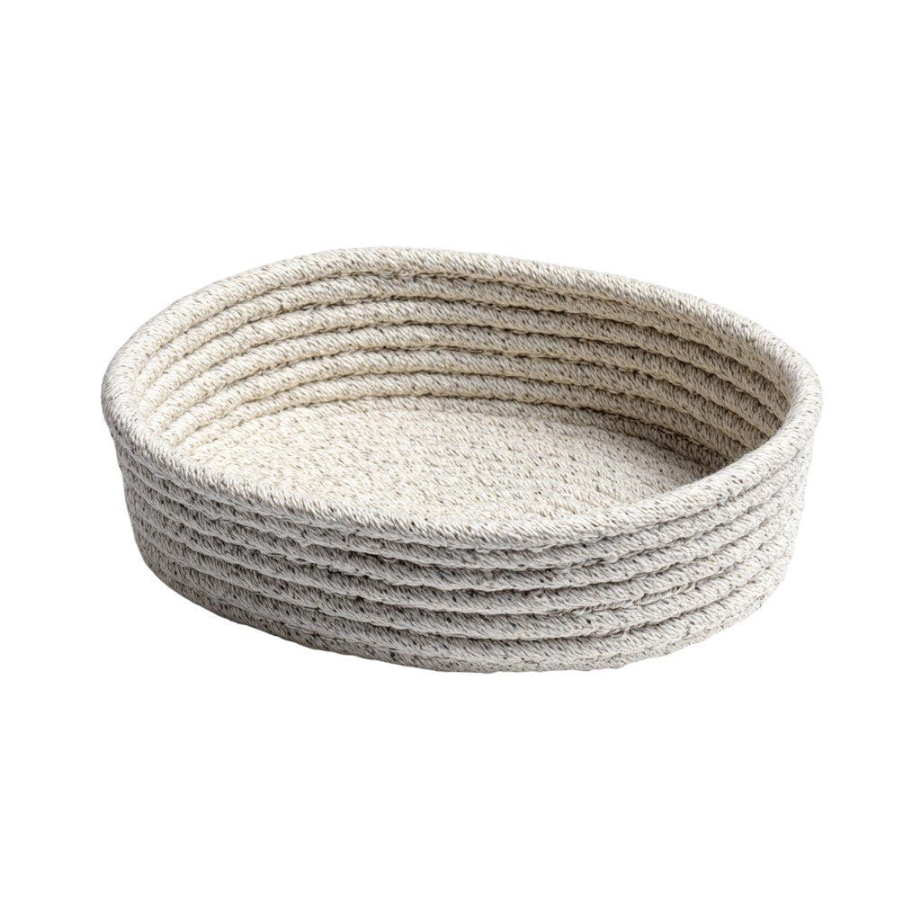 Zelphira Small Oval Catch-All Basket - Light Grey